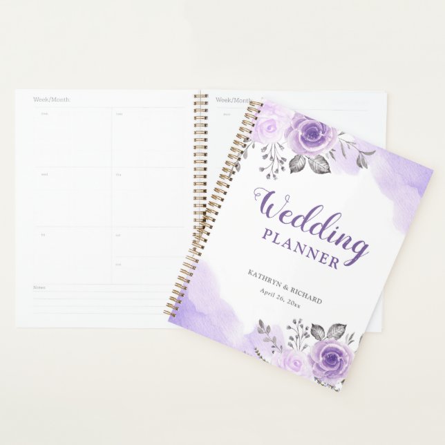 Chic Pastel Purple Rose Jardin Planificateur de ma (Devant avec enveloppe)