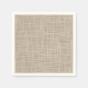 Chic Pastel Taupe Colour Faux Jute Fabric Pattern Napkin