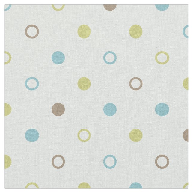Chic pastel turquoise green polka dots pattern fabric (Close Up)
