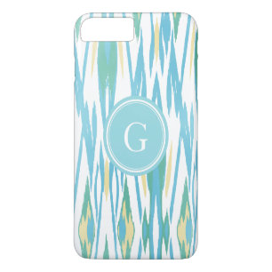 Chic pastel turquoise watercolor ikat pattern Case-Mate iPhone case