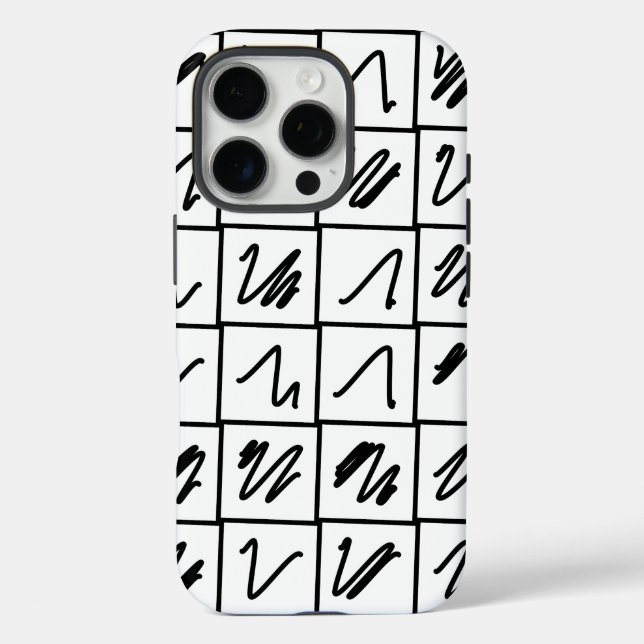 Chic Pattern Design in Black and White Case-Mate iPhone Case (Back)