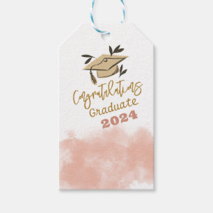 Chic Peach Fuzz Congratulation Graduate Class 2024 Gift Tags
