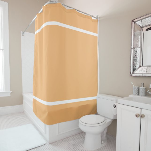 Chic Peach Orange Top Bottom Edge White Stripes (In Situ)