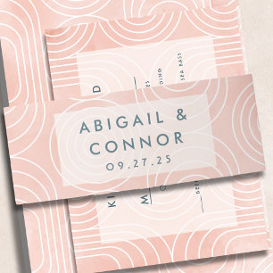Chic Peach Ovals & Circles Wedding Invitation Belly Band