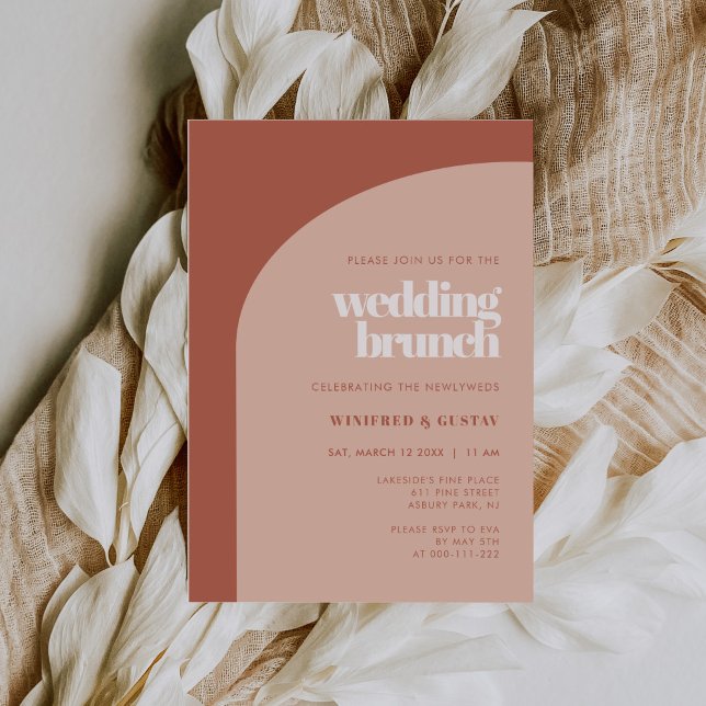 Chic peach terracotta arch wedding Brunch Invitation (Creator Uploaded)