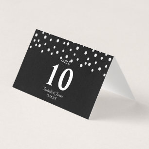 Chic Pearl Confetti on Black Wedding