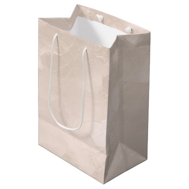 Chic Pearl Glam Ivory Blush Wedding   Medium Gift Bag (Front Angled)