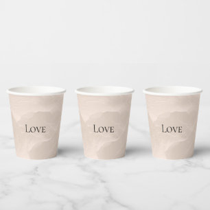 Chic Pearl Glam Ivory blush Wedding   Paper Cups