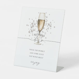 Chic Pearls and Prosecco Champagne Mimosa Bar Sign