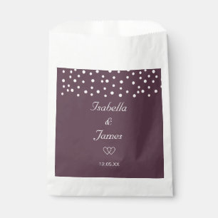Chic pearls on cassis Wedding Favour Bag