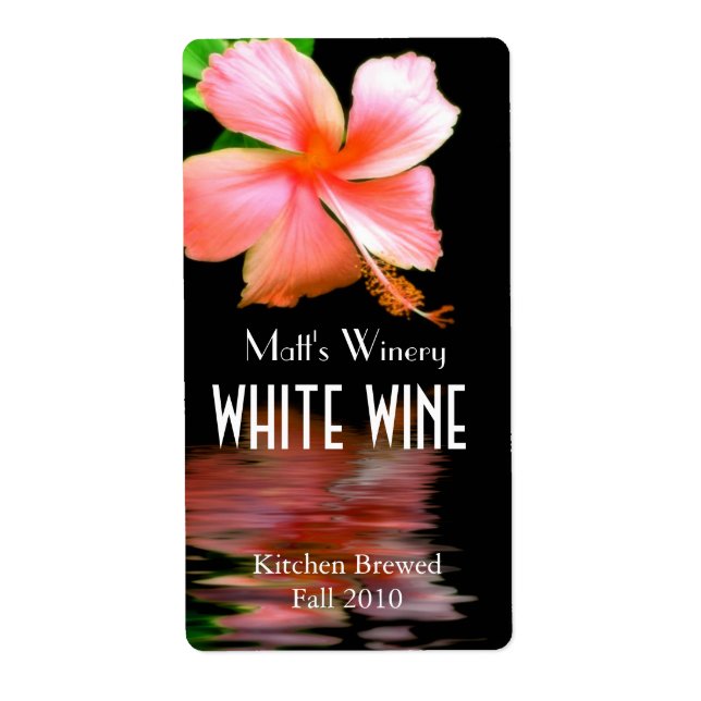 Chic Pêche Hibiscus Accueil Vins Fabriqués Étiquet (Devant)
