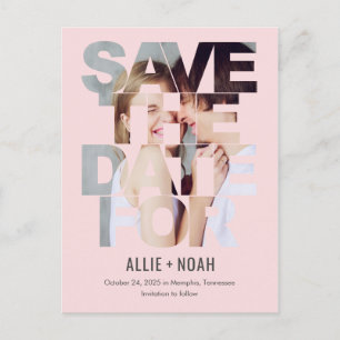 Chic Peek EDITABLE COLOR Save The Date Postcard
