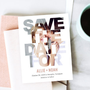 Chic Peek EDITABLE COLOR Save The Date Postcard