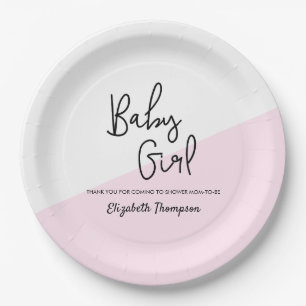 Chic Personalization Baby Girl Shower Plates