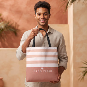 Chic Personalized Cabo Verde Favourite Place Strip Tote Bag