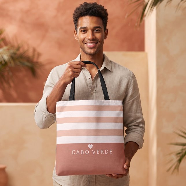 Chic Personalized Cabo Verde Favourite Place Strip Tote Bag (Creator Uploaded)