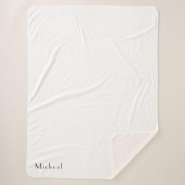 Chic Personalized Custom Made Name for everyone Sherpa Blanket (Front)