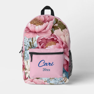 Chic Personalized Floral  Printed Backpack