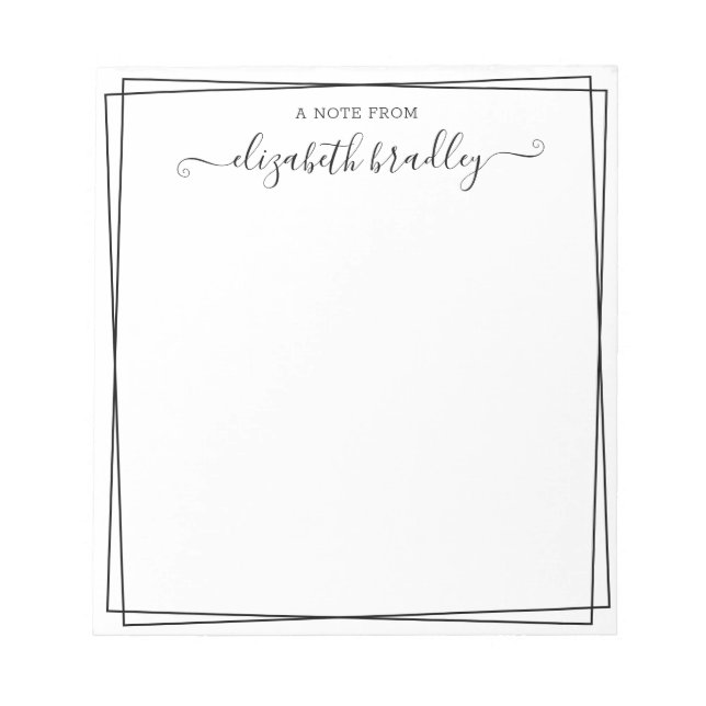 Chic Personalized | From The Desk Of Notepad (Front)