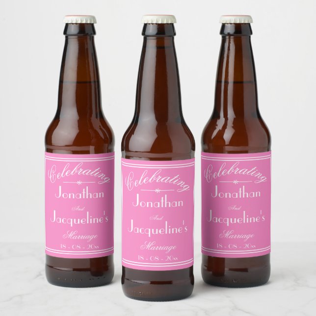 Chic Personalized Name Wedding Beer Bottle Labels (Bottles)