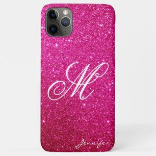 Chic Personalized pink magenta Sparkles Glitter iPhone 11 Pro Max Case