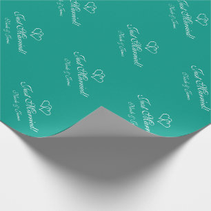 Chic personalized turquoise wedding wrappingpaper