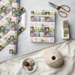 Chic Photo Collage Happy Birthday Gold Script Wrapping Paper<br><div class="desc">Elegant happy birthday wrapping paper with 5 photo collage next to your personalized message in gold script. Add your favourite five pictures of the birthday girl or guy for cute custom gifts.</div>