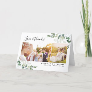 Chic Photo Eucalyptus Mariage Carte de remerciemen