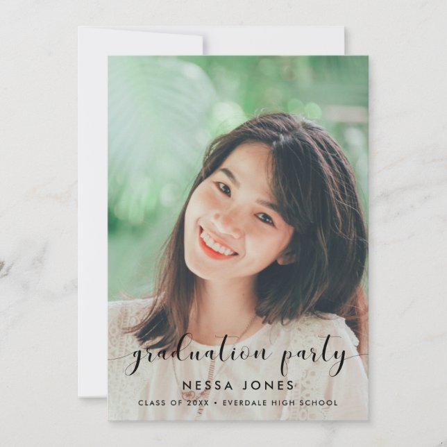 Chic Photo graduation party invitation (Front)