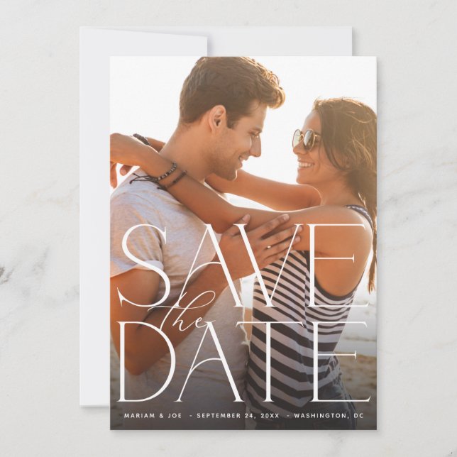 Chic Photo Grand Save the Date V2 Invitation (Front)