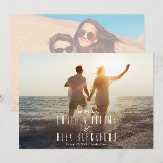Chic Photo Modern Wedding Save The Date (Front/Back)