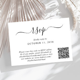 Chic Photo QR Code Wedding RSVP Card
