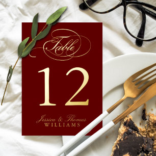 Chic Photo Real Foil Pressed Table Number Cards