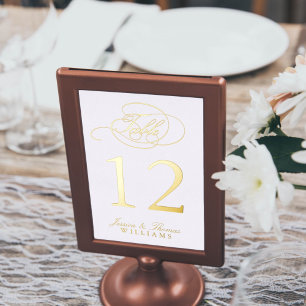 Chic Photo Real Foil Pressed Table Number Cards