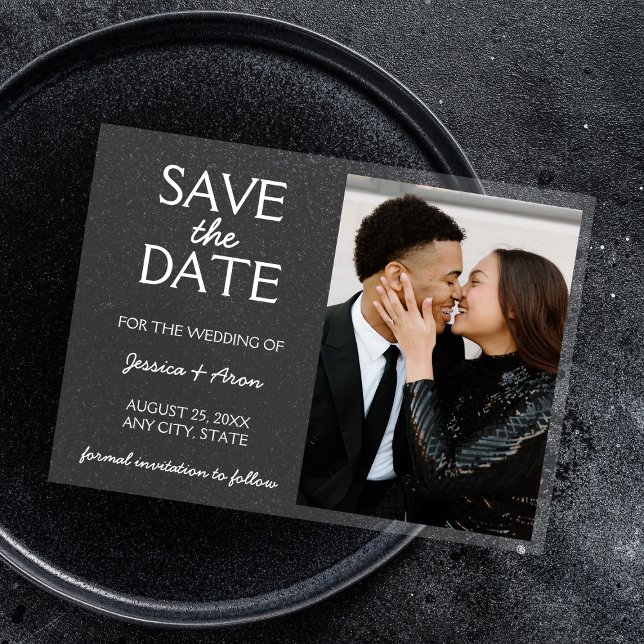 Chic  Photo Save The Date Elegant Modern Card Acrylic Invitations (Chic Photo Save The Date Elegant Modern Card Acrylic Invitations)