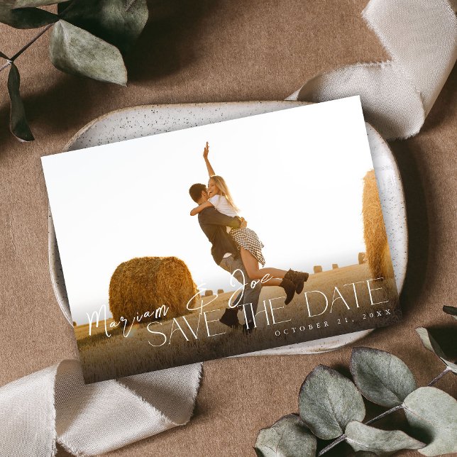 Chic Photo Strip Save the Date 2 Invitation (Creator Uploaded)