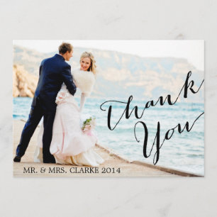 Chic Photo Wedding Thank You Card
