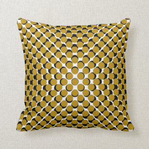 CHIC PILLOW_190 MUSTARD /BLACK MODERN DOT PATTERN THROW PILLOW