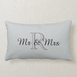 CHIC PILLOW_"Mr & Mrs" OVER MONOGRAM Lumbar Pillow