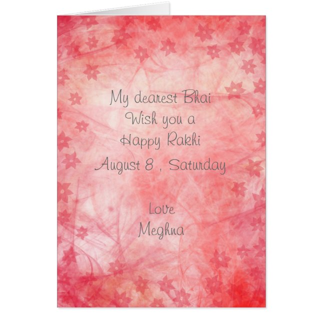 Chic Pink Abstract Lines | Flowers Rakhi (Front)