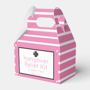 Chic Pink and Black Hangover Relief Kit Favor Box