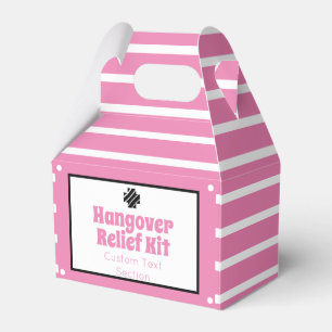 Chic Pink and Black Hangover Relief Kit Favor Box