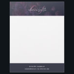 chic pink and purple flower with script monogram letterhead<br><div class="desc">modern pink and purple flower background with elegant and chic script pink monogram.</div>