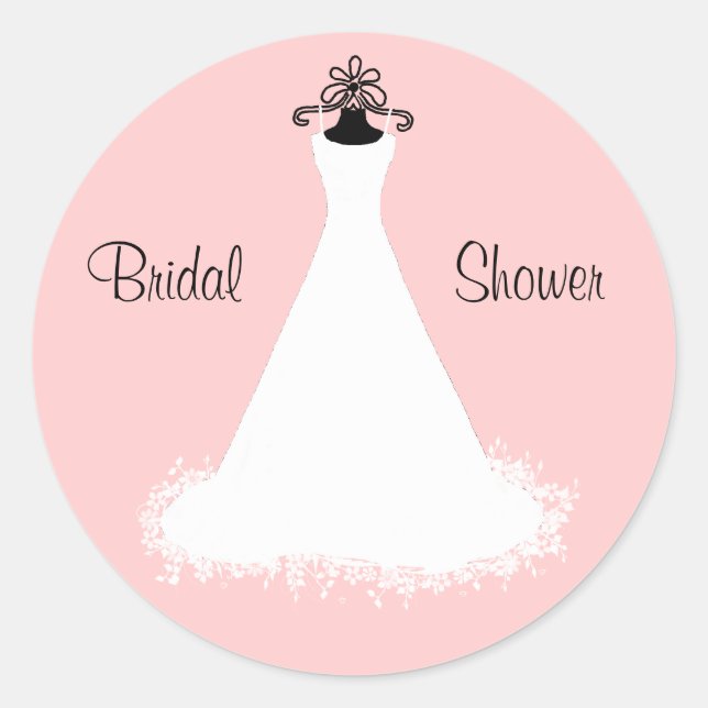 Chic Pink and White Bridal Shower Envelope Seal (Front)