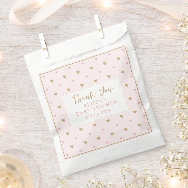 Chic Pink Baby Shower Favour Bag (Clipped)