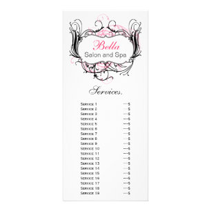 chic pink, black and white Services rack card