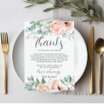 Chic Pink Blush Rose Floral Wedding QR Share Photo Thank You Card<br><div class="desc">Designed to co-ordinate with our Cherise wedding collection, this elegant thank you card features beautiful watercolor blush poppies, roses and silver eucalyptus foliage. Add a QR code at the back of the card to encourage your guests to share their memories by uploading their photos. Simply click the Edit Using Design...</div>