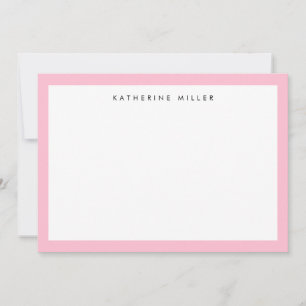 Chic Pink Border Personalized Card