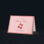 Chic Pink Bow Cherry Matron of Honour Proposal Car Thank You Card<br><div class="desc">Trendy,  sweet,  and utterly charming! Ask your besties to join your bridal party with this adorable card featuring a cute cherry graphic and a heartfelt message. Perfect for adding a touch of fun and elegance to your matron of honour proposal.</div>