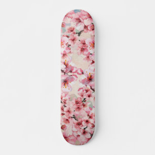 Chic Pink Cerry Blossom Skateboard